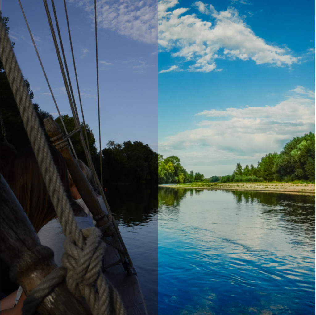 Photo avant/après traitement de la Loire