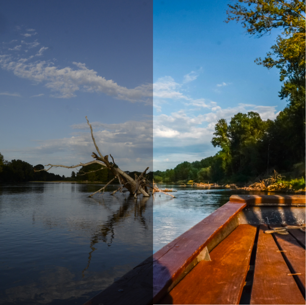 Photo avant/après traitement de la Loire