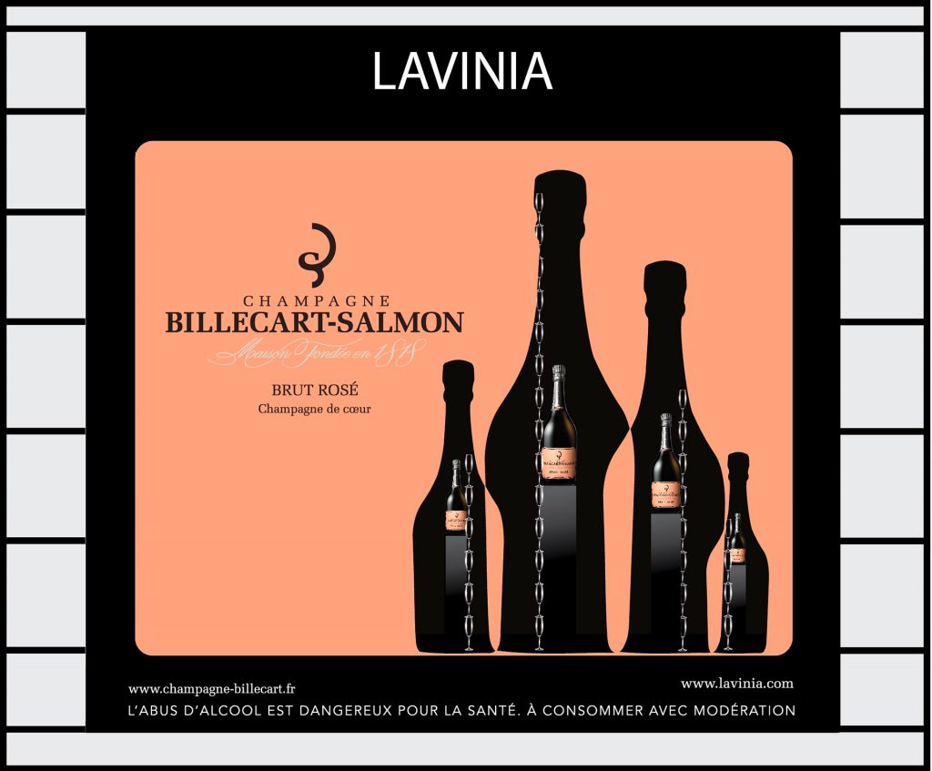 Stickage de la vitrine Lavinia Paris pour Billecart-Salmon